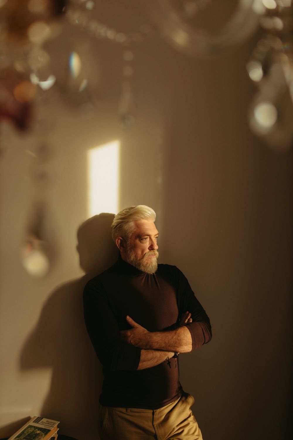 gray haired man with slicked back hairstyle and beard