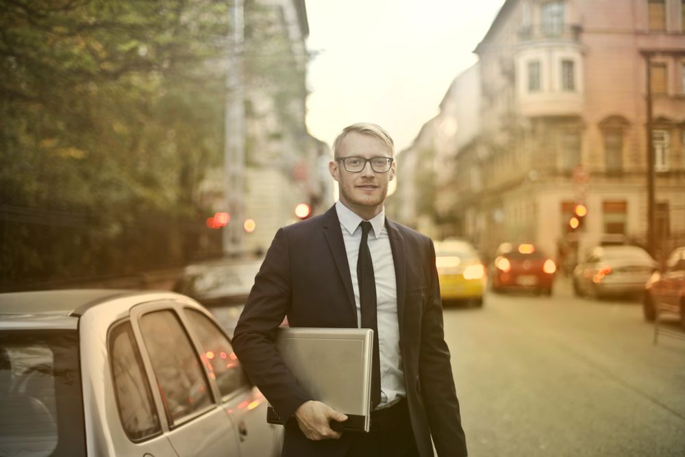 man with professional short taper haircut