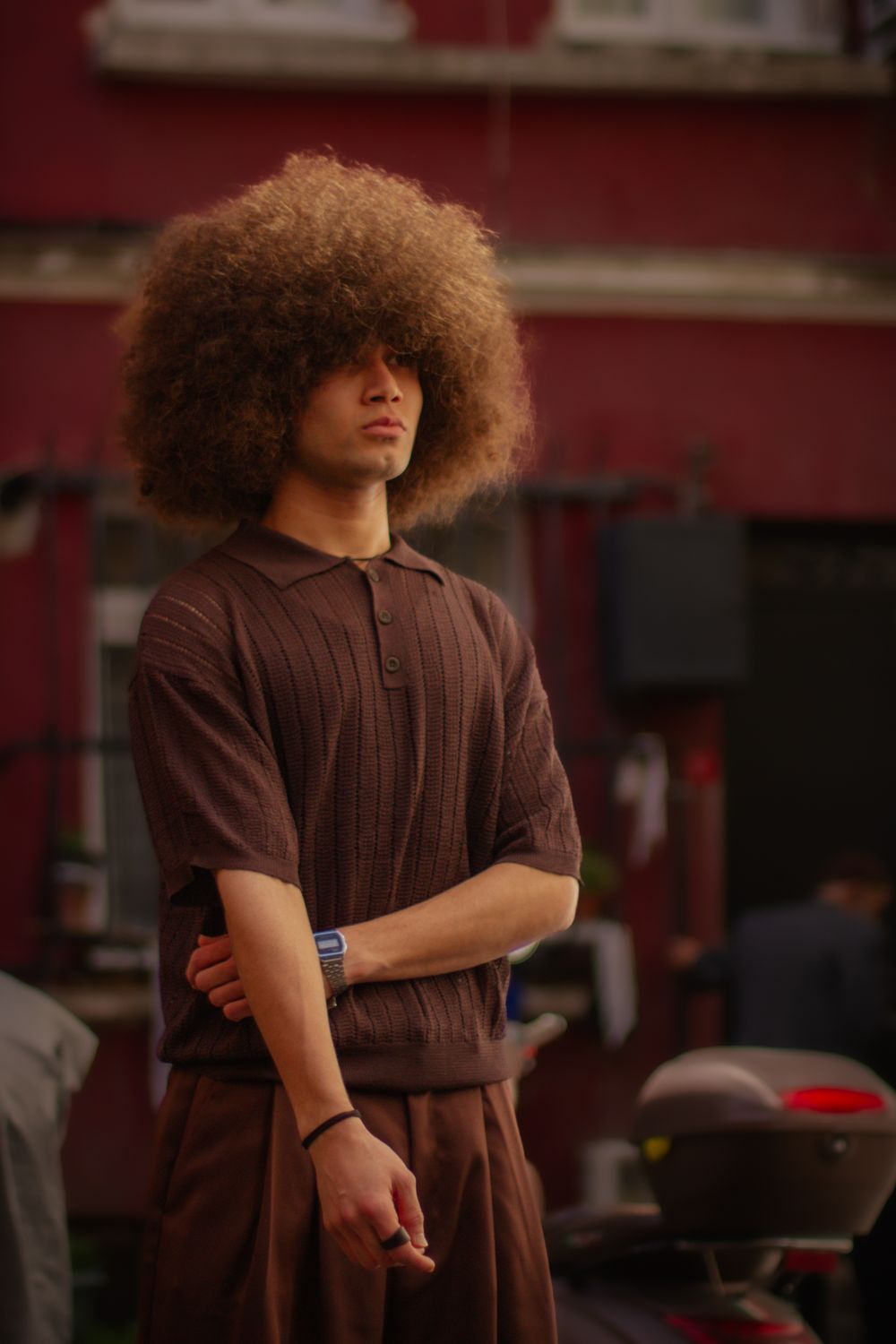 man with full rounded afro hairstyle