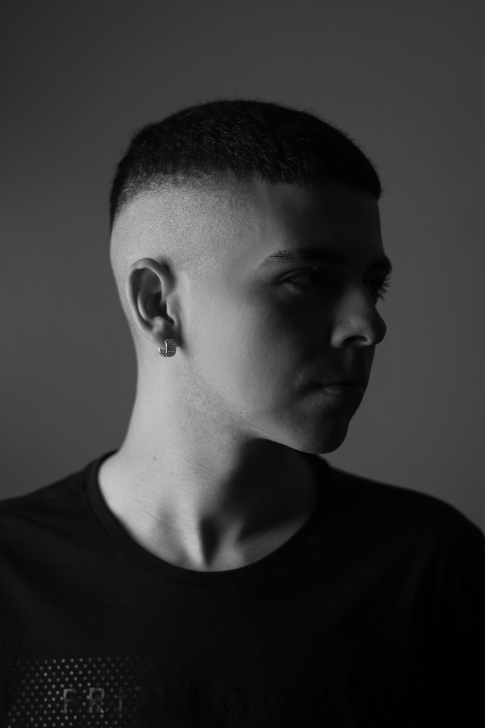 clean shaven man with short buzz cut hairstyle