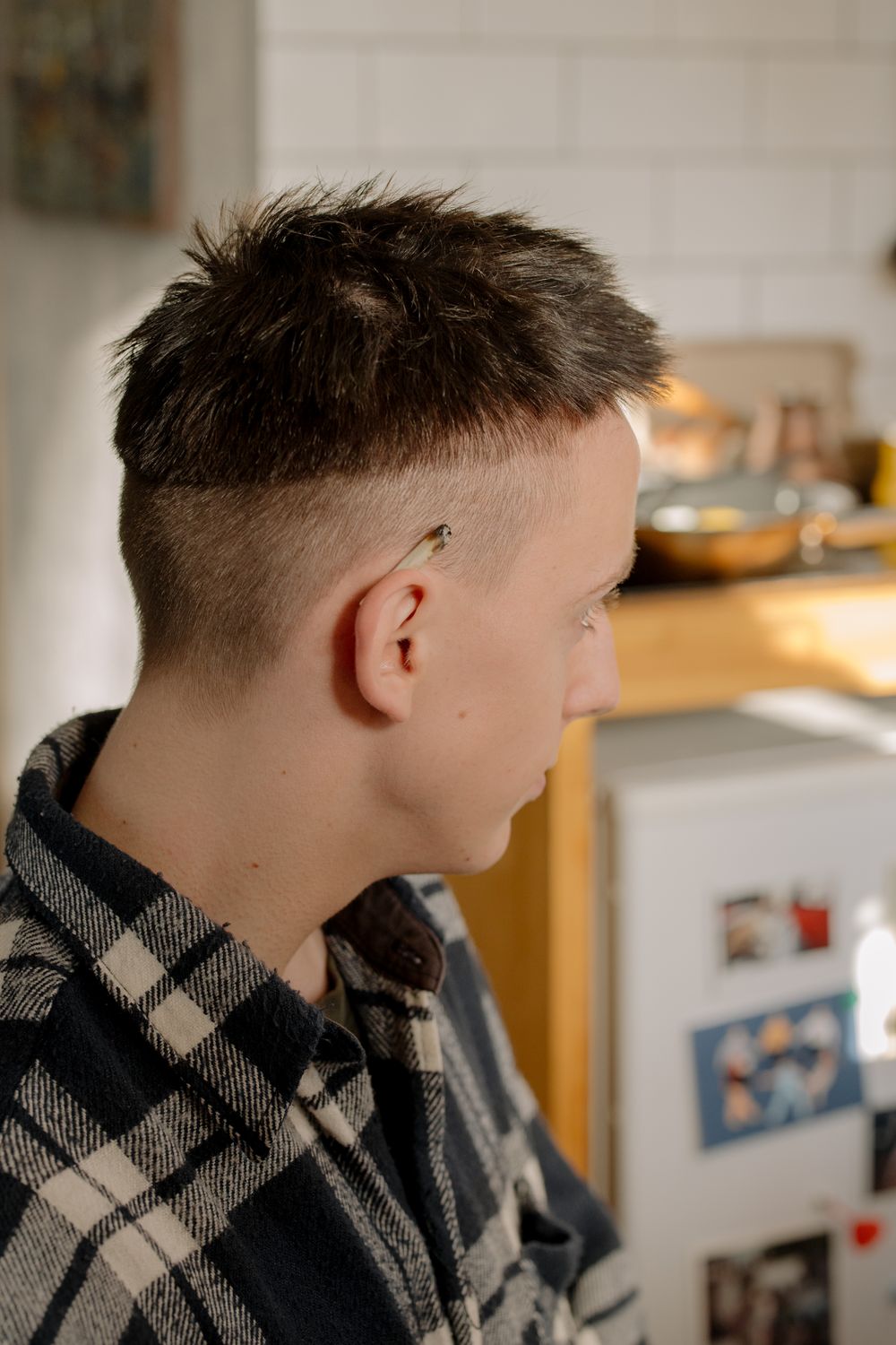 man with short undercut and textured top